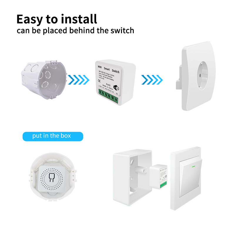 DIY Homekit Smart Switch MINI Smart Home Modifier Tuya Zigbee Relay Module supporto telecomando e controllo vocale facile installazione