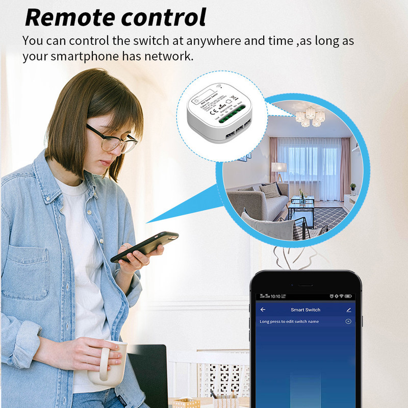 Smart Home Automation Remote Light Switch 16A Modulo di interruttore Tuya Smart Timer Wall Light Switch supporto controllo vocale