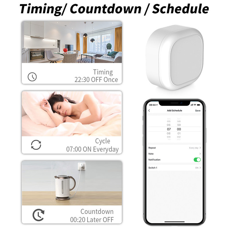 Smart Home Automation Remote Light Switch 16A Modulo di interruttore Tuya Smart Timer Wall Light Switch supporto controllo vocale