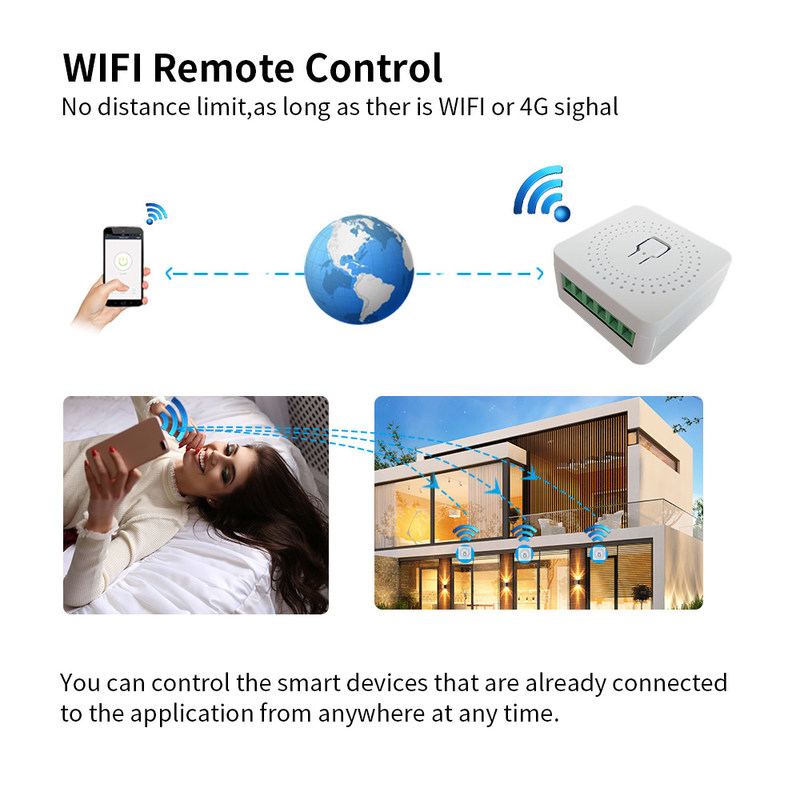 Temporizzatore astuto del relè di voce del teleruttore di APP di vita del modulo astuto dell'interruttore del commutatore di Tuya 16A 10A Wifi