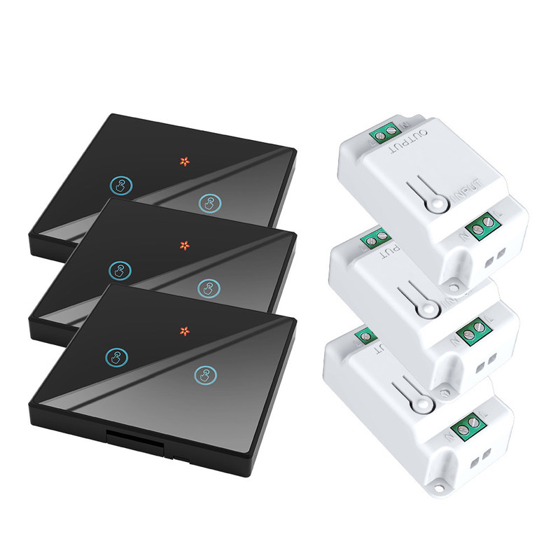 RF433 Interruttore di controllo remoto wireless pannello di cristallo touch switch con interruttore 10A rifatto circuito vecchia versione