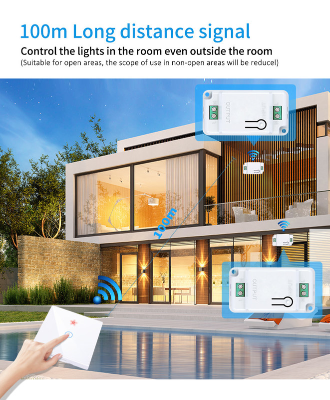 RF433 Interruttore di controllo remoto wireless pannello di cristallo touch switch con interruttore 10A rifatto circuito vecchia versione