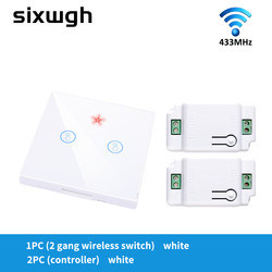 RF433 Interruttore di controllo remoto wireless pannello di cristallo touch switch con interruttore 10A rifatto circuito vecchia versione