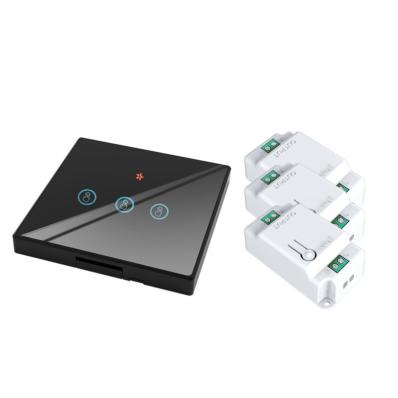 10A resistente al fuoco ABS Homekit Smart Switch pannello di vetro temperato Tre interruttori di accensione/spena supportano il telecomando
