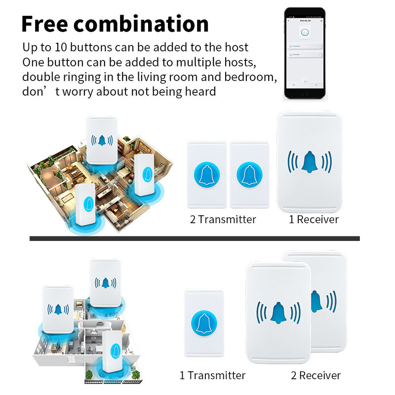 macchina fotografica astuta telecomandata del campanello di Wifi di video 30W definizione senza fili di campanello per porte alta