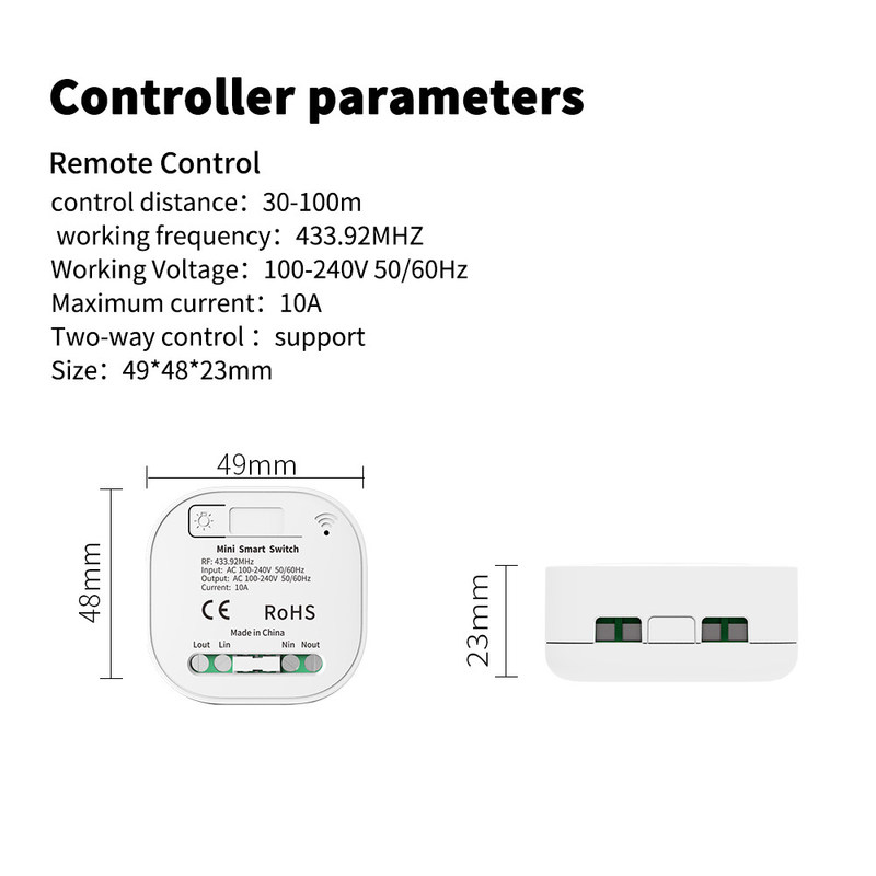 il commutatore astuto di 2a 250v Whz01 Zigbee ha arrotondato il commutatore più tenue d'angolo dell'interruttore Rf433 Homekit