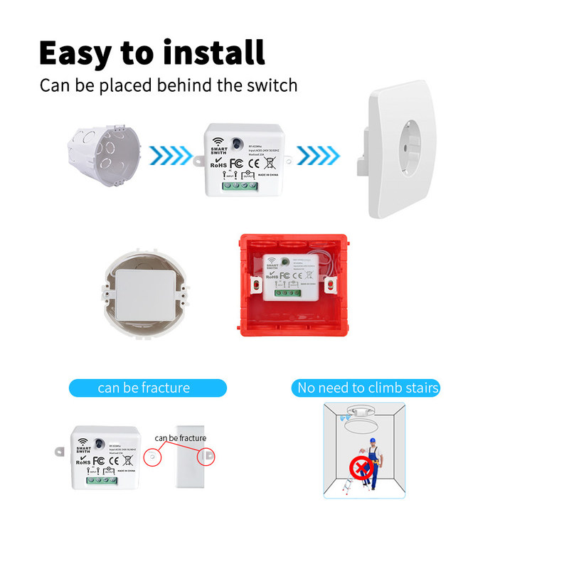Tuya Wireless Remote Control Switch controller e ricevitore corrispondenza con Tuya modulo di supporto Google Alexa controllo vocale