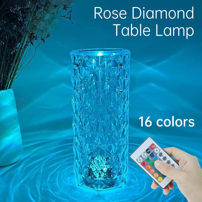 Moderno a tre colori RGB colorato rosa lampada da tavolo da letto Touch Control Dimming infinito