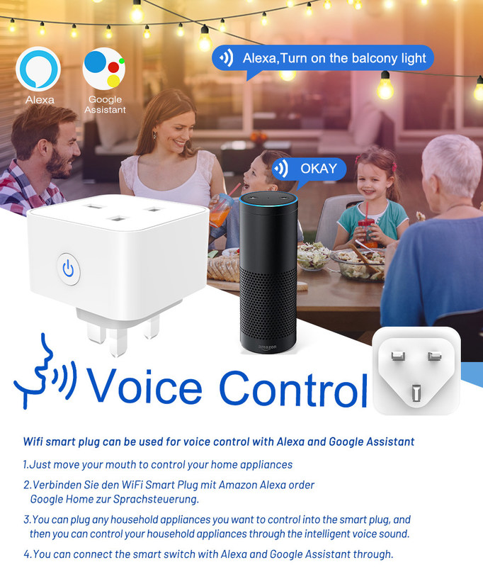 tuya wifi smart socket Plug di controllo remoto e voce con funzioni di programmazione e automazione supportano il controllo vocale Alexa
