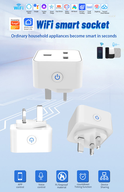 tuya wifi smart socket Plug di controllo remoto e voce con funzioni di programmazione e automazione supportano il controllo vocale Alexa