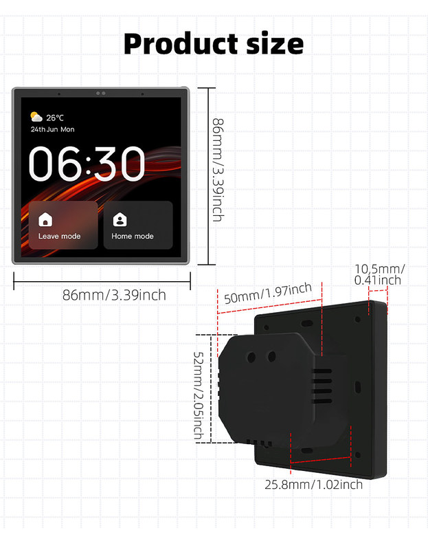 Controller Smart Display da 4 pollici La soluzione perfetta per l'automazione della casa intelligente connessa a tutti i prodotti per la casa intelligente