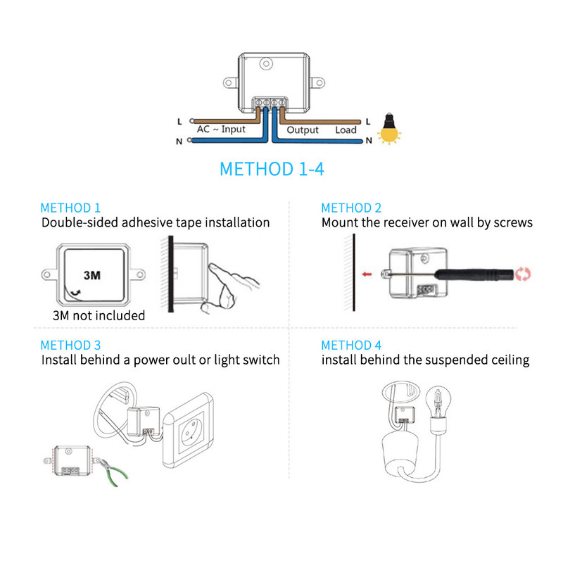 ABS Wireless Remote Control Switch 86*86*32mm Per un'operazione facile non è necessario batterie supportare più opzioni di scena di controllo.