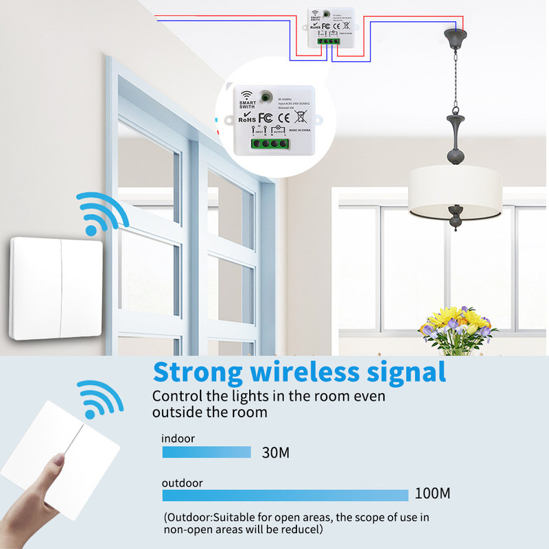 ABS Wireless Remote Control Switch 86*86*32mm Per un'operazione facile non è necessario batterie supportare più opzioni di scena di controllo.