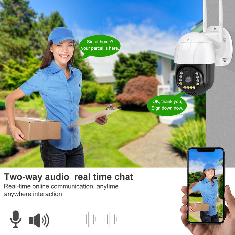 Versione WIFI Adapter AC Powered Smart Monitor Camera con visione notturna e due vie audio Smart Camera