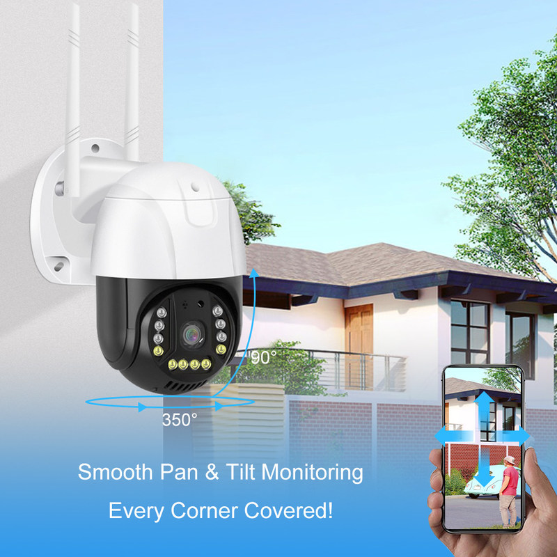 Wi-Fi/5G Smart Monitor Camera R L 350 gradi/su e giù 90 gradi Accesso remoto