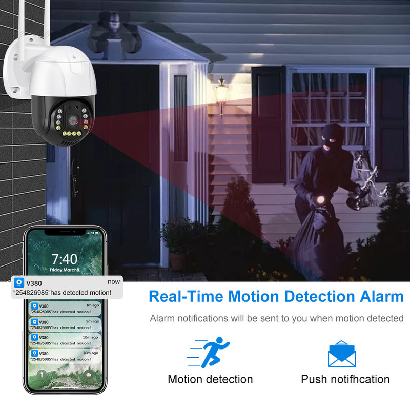 Versione WIFI Adapter AC Powered Smart Monitor Camera con visione notturna e due vie audio Smart Camera