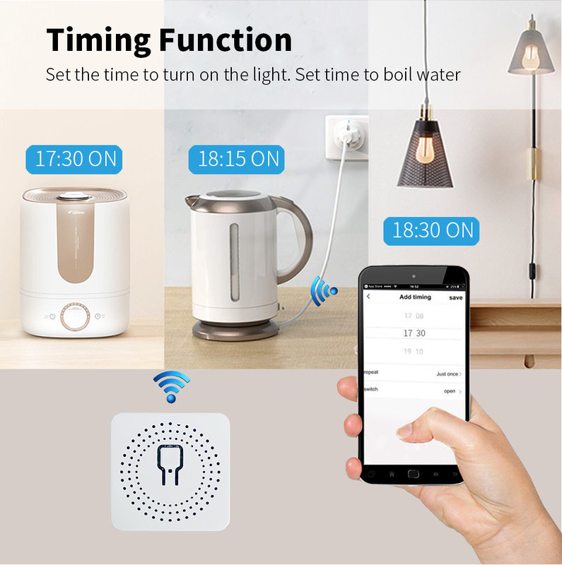 mini interruttore intelligente Soluzione intelligente affidabile - Wi-Fi abilitato Standard - Compatto Dispositivo bset scelta per rifatto vecchio circuito
