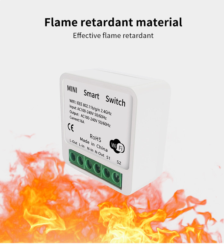mini interruttore intelligente Soluzione intelligente affidabile - Wi-Fi abilitato Standard - Compatto Dispositivo bset scelta per rifatto vecchio circuito