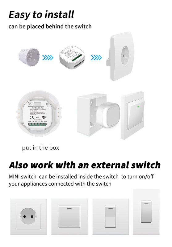 Smart Home Automation Remote Light Switch 16A Modulo di interruttore Tuya Smart Timer Wall Light Switch supporto controllo vocale