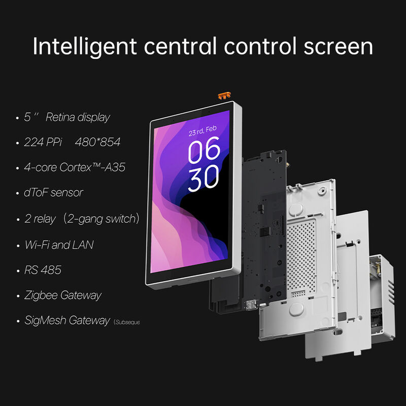 SIXWGH 5 pollici pannello di controllo intelligente Alexa Touchscreen incorporato impermeabile 7MP Camera Zigbee Gateway Edge Computing Smart Home