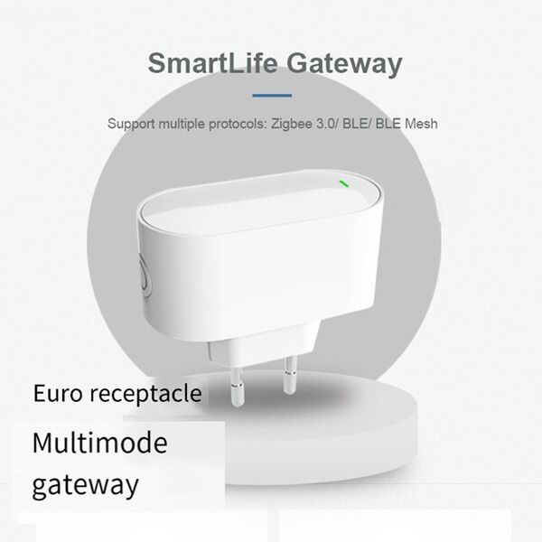 SIXWGH Tuya SmartLife Multi-Protocol Gateway Zigbee 3.0 + per + BLE Mesh Hub Wi-Fi Funziona con Alexa/Google Home Dispositivi con spina EU