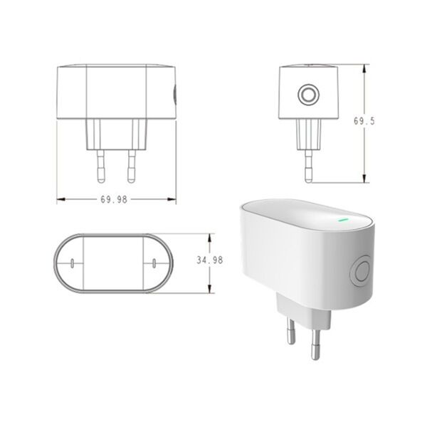 SIXWGH Tuya SmartLife Multi-Protocol Gateway Zigbee 3.0 + per + BLE Mesh Hub Wi-Fi Funziona con Alexa/Google Home Dispositivi con spina EU