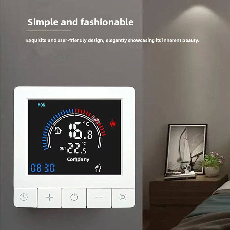 SIXWGH Tuya Smart Thermostat Wi-Fi App Control Display OLED Display Slider Design Controllo vocale 7-Day Schedule 16A Carico lavora a casa