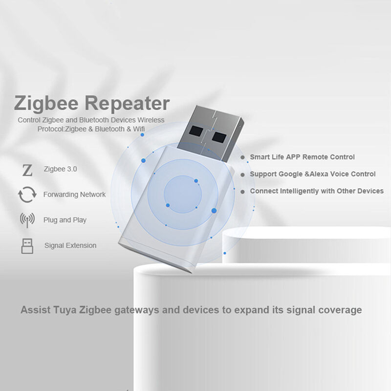 SIXWGH Tuya Zigbee 3.0 Ripetitore USB / Amplificatore di Segnale Plug Play Estensore di Portata Smart Home Copertura 30m Funziona con Alexa/Google App