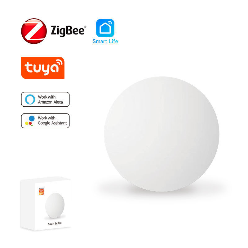 SIXWGH Tuya ZigBee Smart Button Switch Telecomando Wireless Un Tasto Controller Multi-Scena Compatibile Android Smart Home