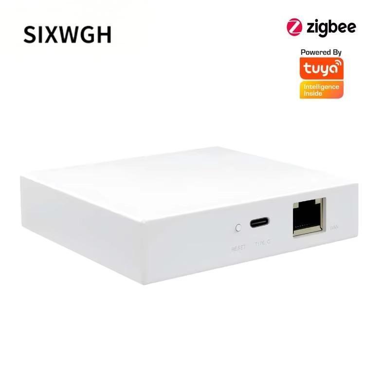 SIXWGH Gateway Smart Home 3-in-1: Hub Zigbee + Router WiFi + Centro Controllo Vocale Compatibile con Apple Google Home Alexa & Tuya