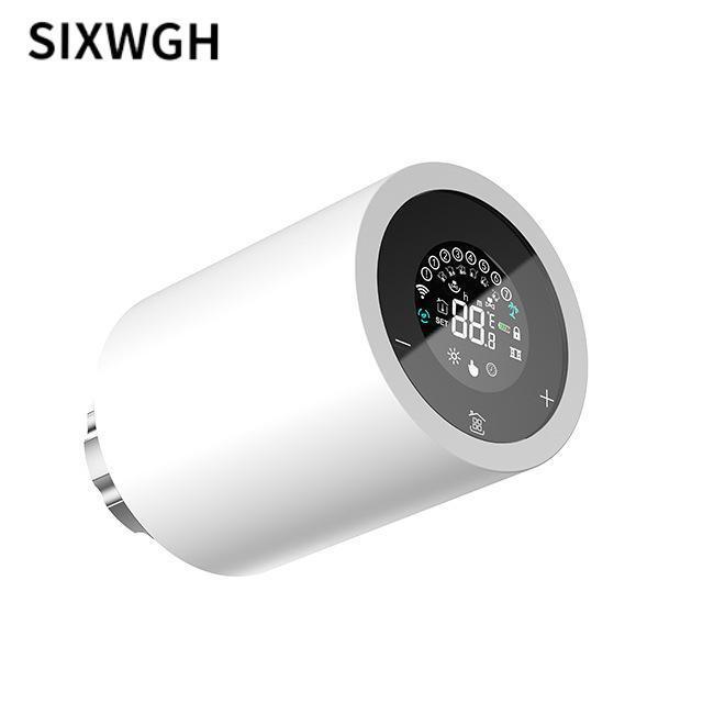 SIXWGH Tuya Zigbee & Wi-Fi Smart LCD Touchscreen Termostatico Valvola Termostatica Radiatore Controllo Temperatura Programmabile APP Voce Eco Casa
