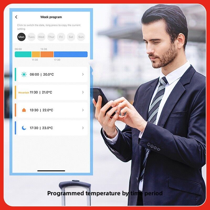 SIXWGH Tuya Zigbee & Wi-Fi Smart LCD Touchscreen Termostatico Valvola Termostatica Radiatore Controllo Temperatura Programmabile APP Voce Eco Casa