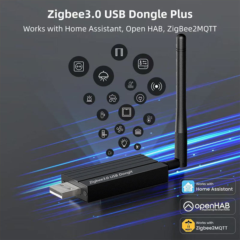 SIXWGH Zigbee 3.0 USB Dongle Plus Gateway Universale per Smart Home Wireless con Guadagno +20dBm per Home Assistant Zigbee2MQTT, OpenHAB