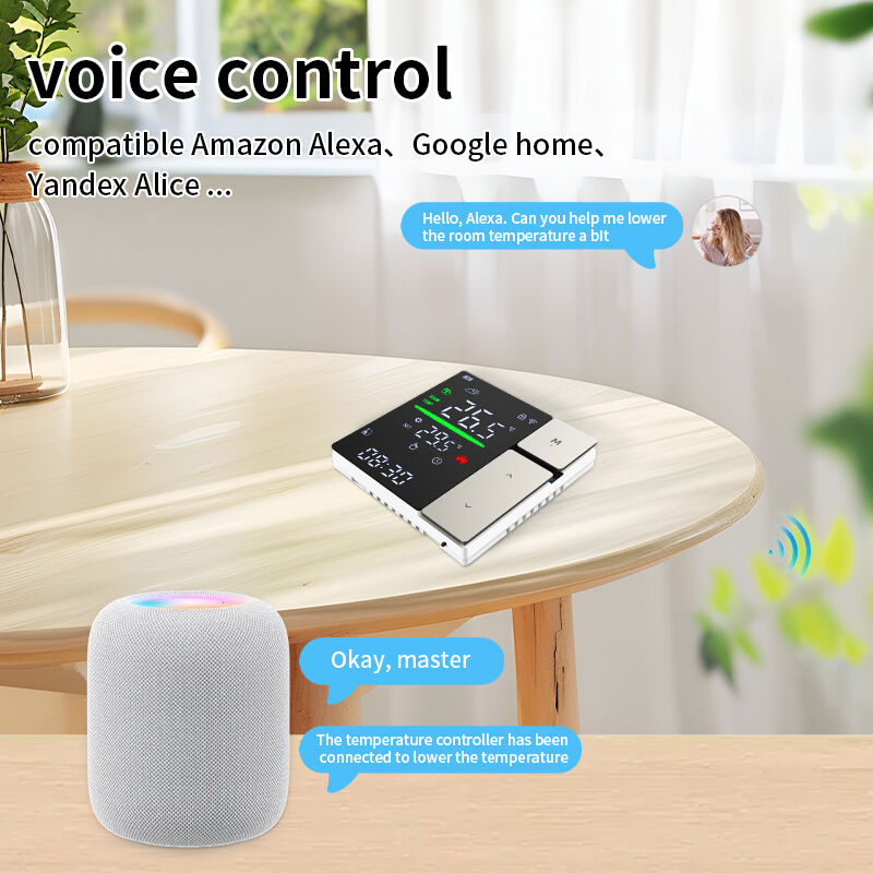 SIXWGH WIFI Termostato Intelligente, Controllo Vocale e Termostato Programmabile tramite APP per Riscaldamento Elettrico, Caldaia a Gas, Uso Domestico e Ufficio
