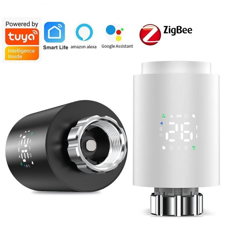 SIXWGH Zigbee 3.0 Smart Thermostatic Radiator Valve (TRV) Alexa/Google Assistant Tuya App 7 giorni di riscaldamento wireless programmabile
