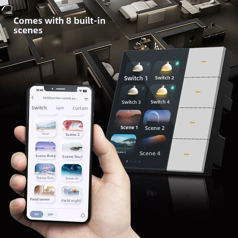 SIXWGH Smart Life Smart Touch Wall Switch 4 Gang WiFi Zigbee Panel Radar Sensore Colorato Customized Luxury Home Hotel Office