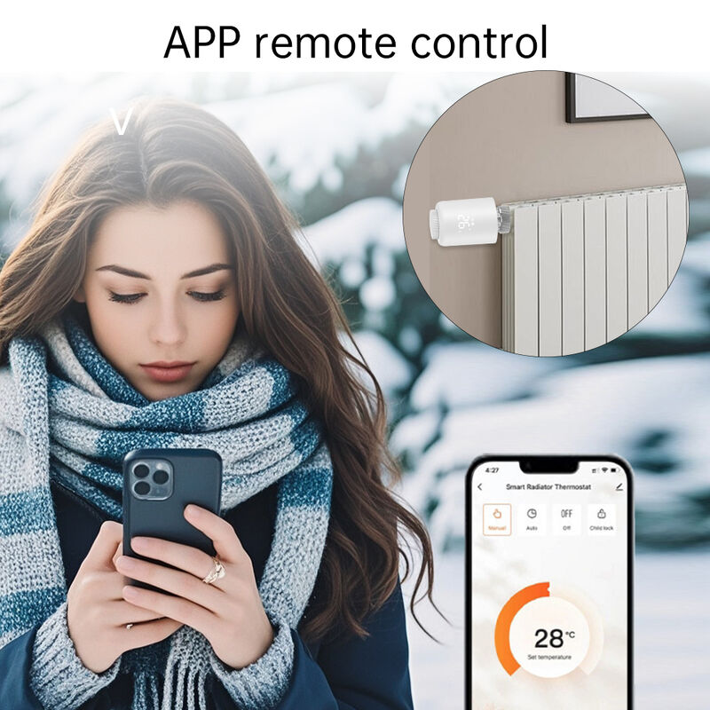 SIXWGH Tuya Zigbee Smart Termostatic Radiator Valve TRV APP Controllo Vocale Programmazione Automatica Design a Barra Compatibile con Alexa/Google Home