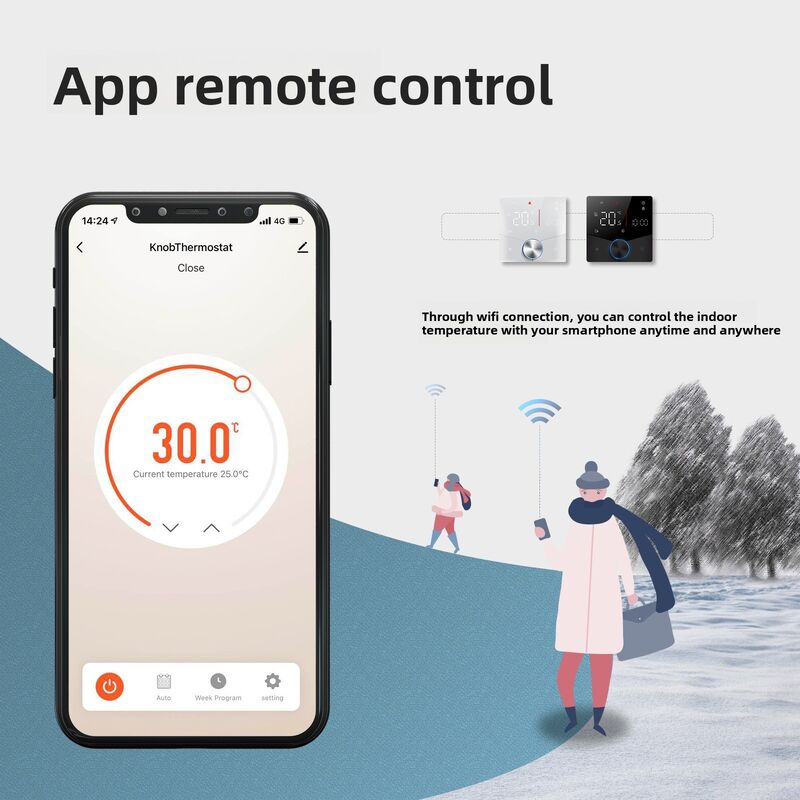 SIXWGH Tuya Smart WiFi Termostato Riscaldamento Elettrico Controllo APP Assistente Vocale Compatibile Modalità Risparmio Energetico Blocco Bambini Alto