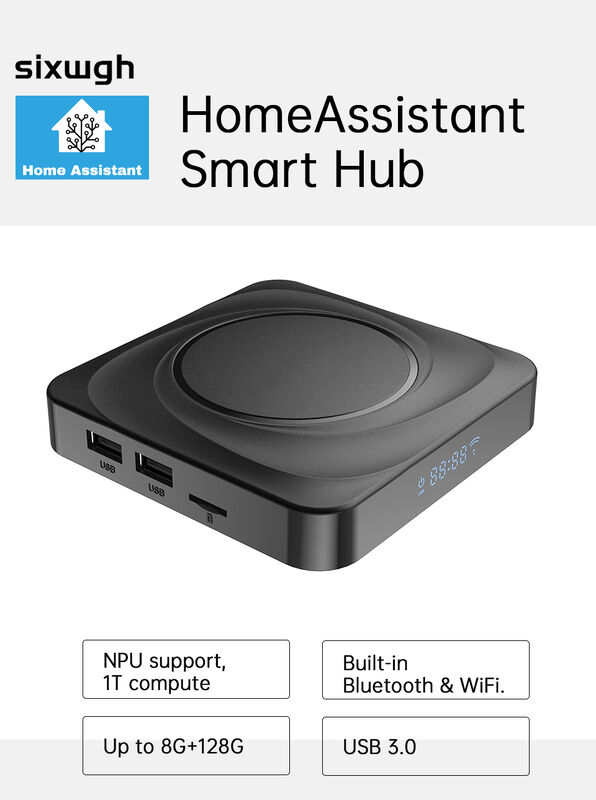 SIXWGH Home Assistant Smart Hub con NPU Rockchip 3566 Decodifica 8K Bluetooth/WiFi/Zigbee Gateway Universale per Smart Home Programmabile