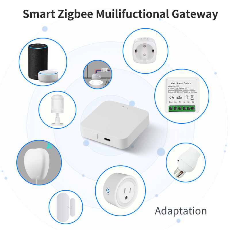 SIXWGH Smart Zigbee Multifunctional Gateway Home Automation Mini Hub per Wi-Fi e Blue Tooth Protocol Controllo vocale Remote sicuro