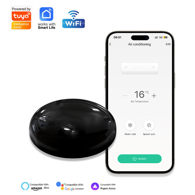 SIXWGH Smart Home Wi-Fi Controllo vocale Climatizzatore Alexa Google Home TuyaApp Compatibilità universale InfrarossoTipo-C IR alimentato