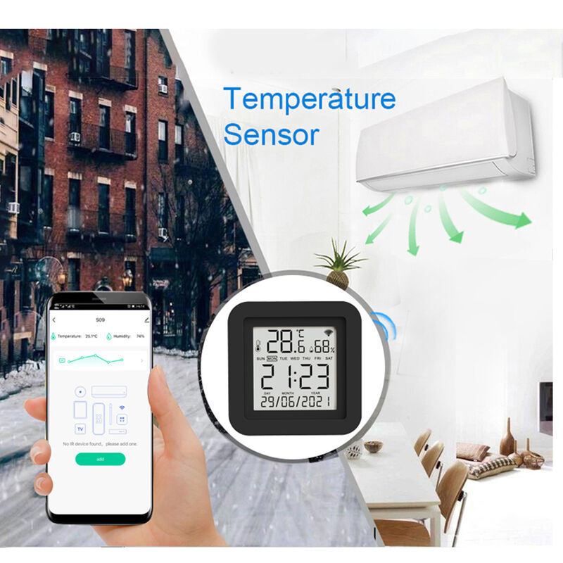 SIXWGH 3-in-1 Dispositivo di automazione domestica intelligente Tuya Wi-Fi IR telecomando schermo LCD Sensore di temperatura e umidità controllo vocale