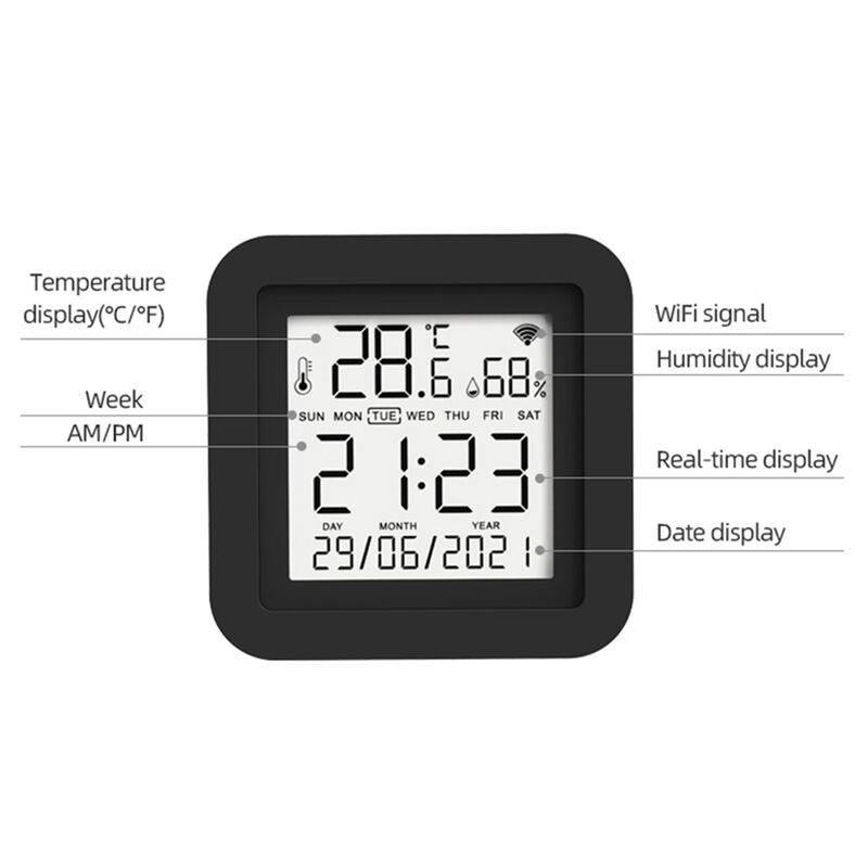 SIXWGH 3-in-1 Dispositivo di automazione domestica intelligente Tuya Wi-Fi IR telecomando schermo LCD Sensore di temperatura e umidità controllo vocale
