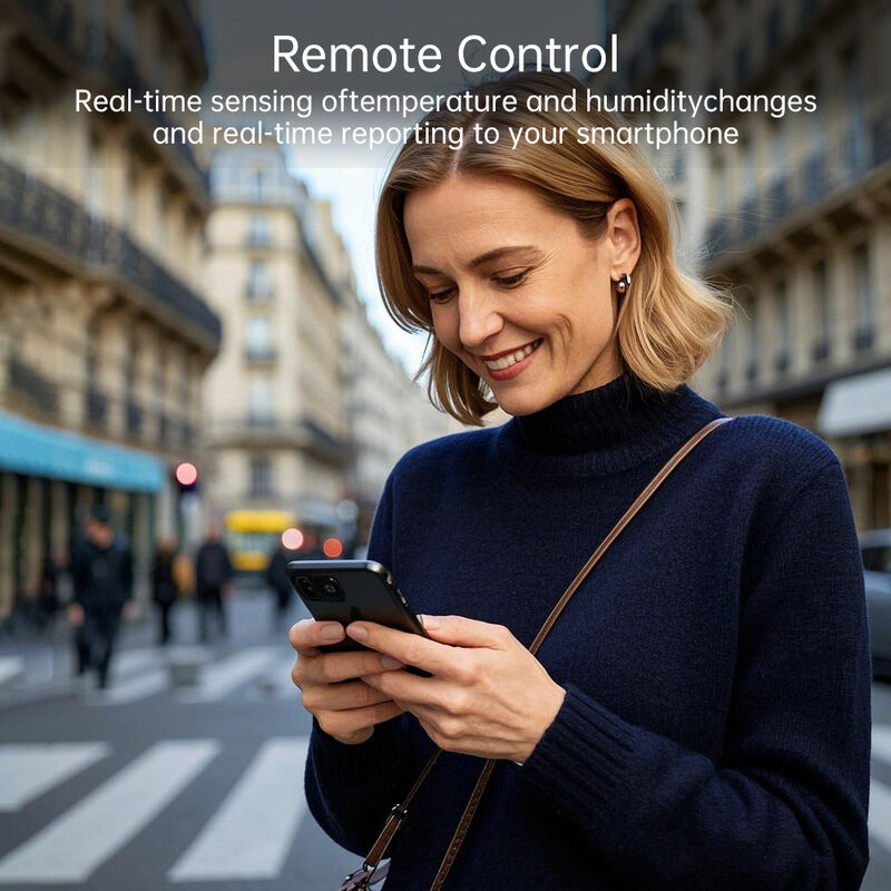 SIXWGH Tuya WiFi Sensore di temperatura e umidità intelligente Alexa/Google Controllo vocale 30 giorni di archiviazione dati elettrico per domotica