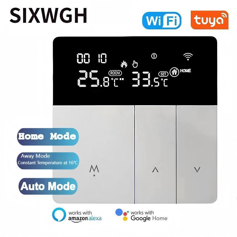 SIXWGH Smart WiFi Termostato Tuya App Controllo vocale 16A Load LCD Controller di temperatura programmabile per hotel a piano elettrico