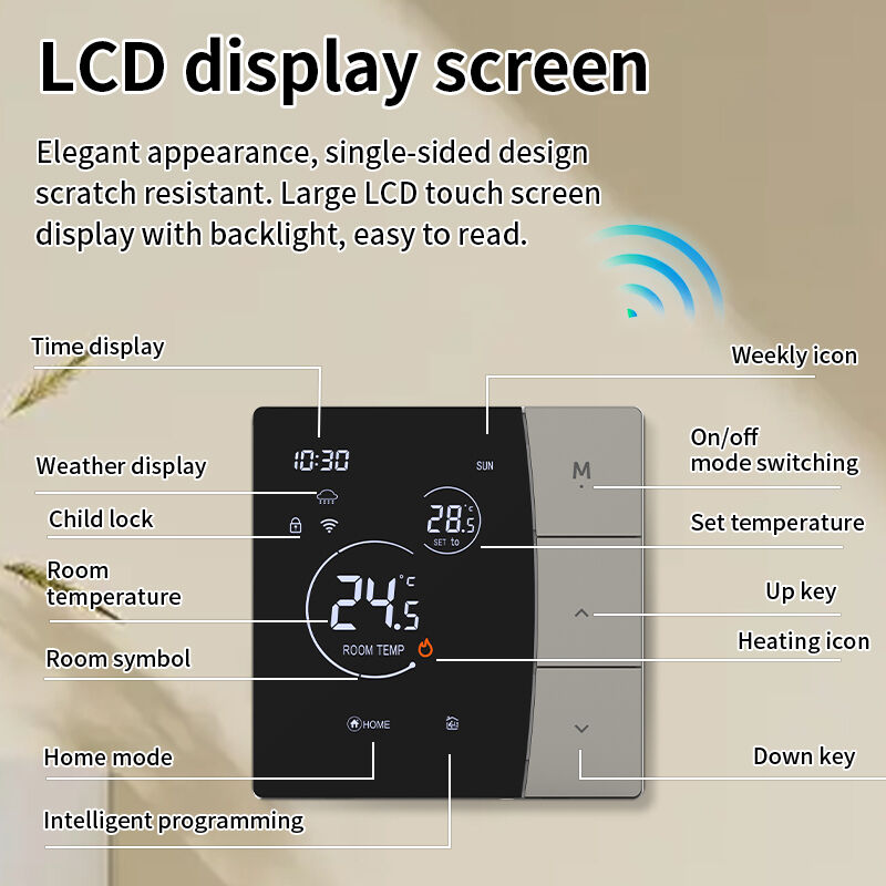 SIXWGH Termostato WiFi Intelligente per Uso Alberghiero App Tuya Controllo Vocale Riscaldamento a Pavimento Elettrico Controller di Temperatura 16A