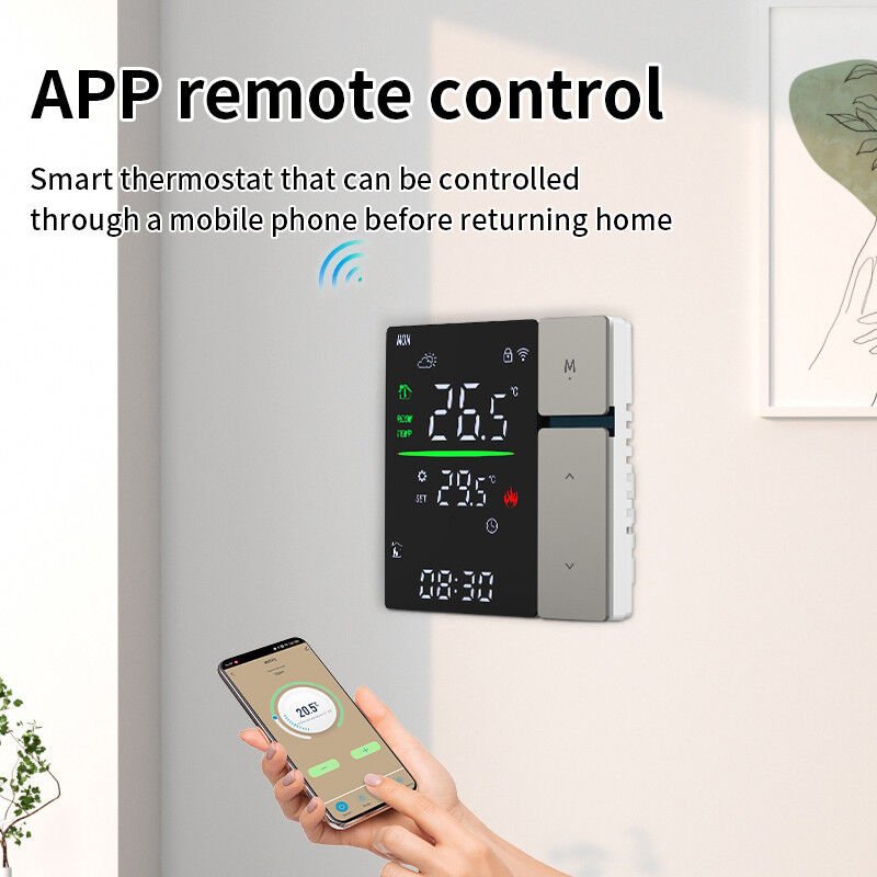 SIXWGH Termostato Intelligente WiFi per Riscaldamento ad Acqua con Touch Screen LED Controllo Temperatura Pavimento Elettrico/Parete RV Garage