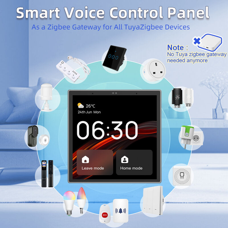 SIXWGH Pannello di Controllo Smart Home Touchscreen da 4 pollici Alexa Tuya Gateway Hub Zigbee 3.0 Integrato Controllo Vocale Montaggio a Parete AIoT