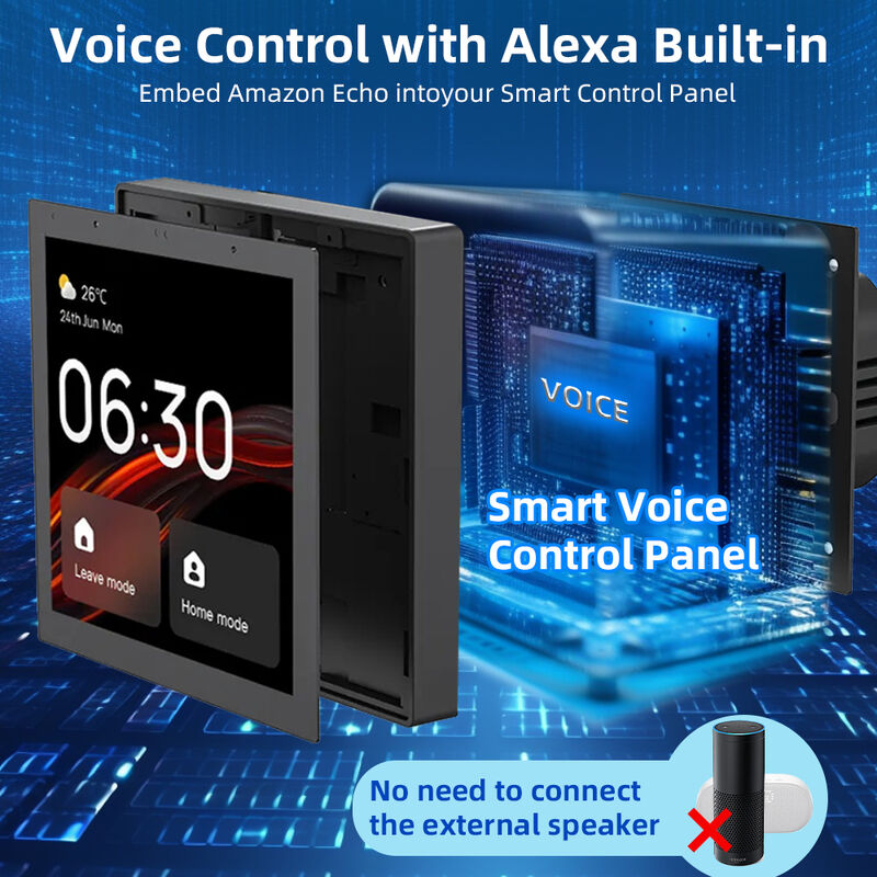 SIXWGH Pannello di Controllo Smart Home Touchscreen da 4 pollici Alexa Tuya Gateway Hub Zigbee 3.0 Integrato Controllo Vocale Montaggio a Parete AIoT