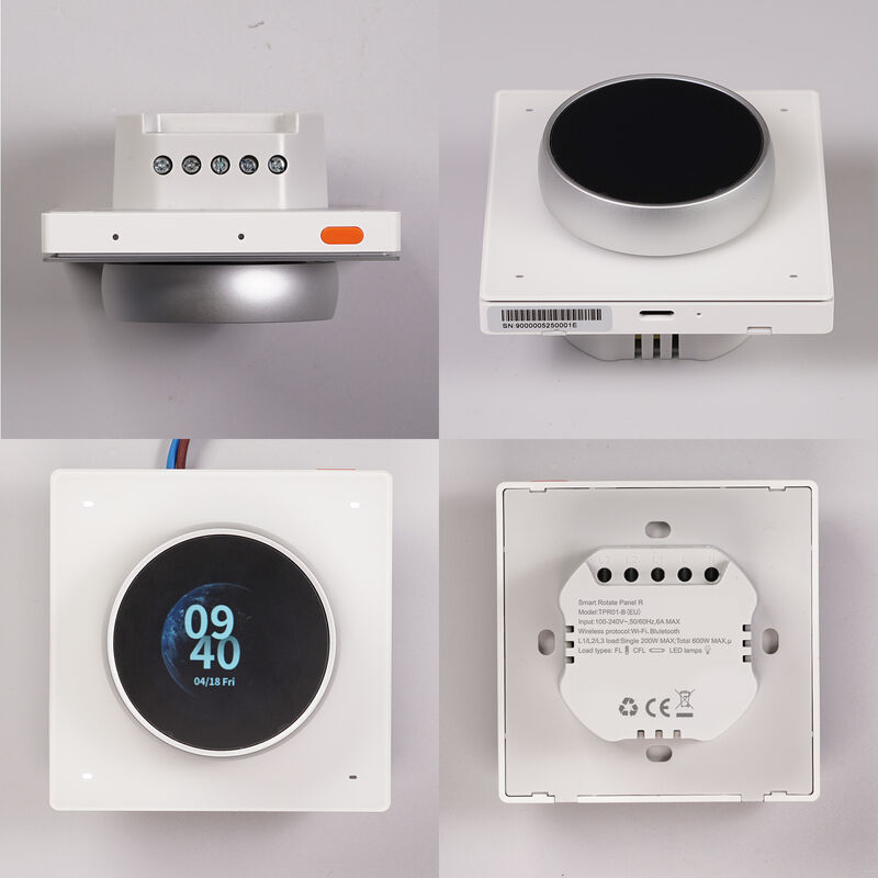 SIXWGH Smart Home Control Panel Rotary Knob Touch Screen funziona Tuya Smart Life App per il controllo della scena HVAC US/EU Home Automation